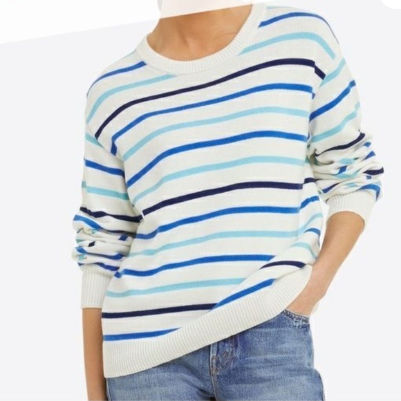 Draper James Striped Crewneck Sweater La Ligne Marin Style Reese Witherspoon - Picture 1 of 5